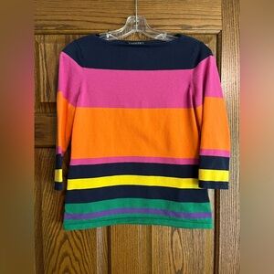 Ralph Lauren Multi-Color Block 3/4 sleeve Cotton Shirt -Size M